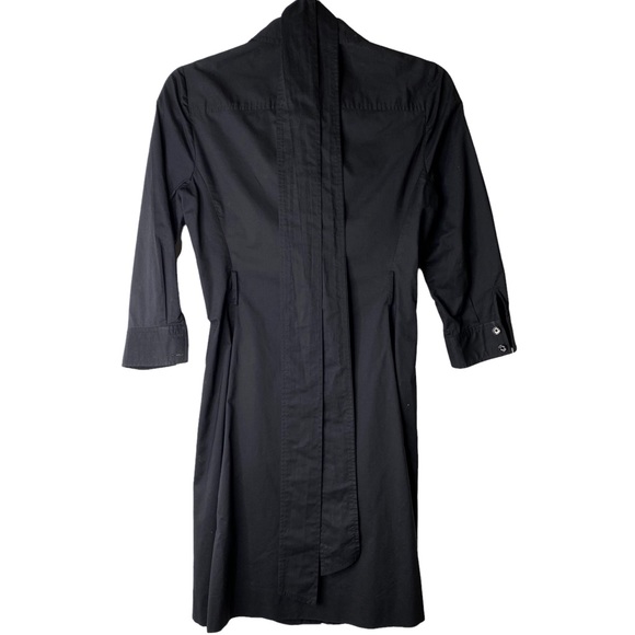 Kate Spade Belted Classic Button Down Shirt Dress with Sash Tie Black Size 2 - Picture 9 of 13
